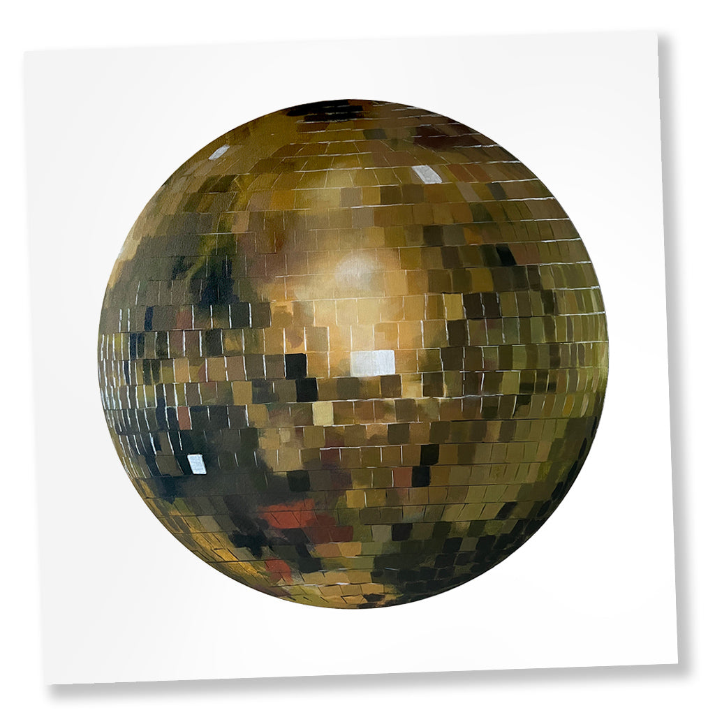 "Gilded" Disco Ball Painting Paper Art Print