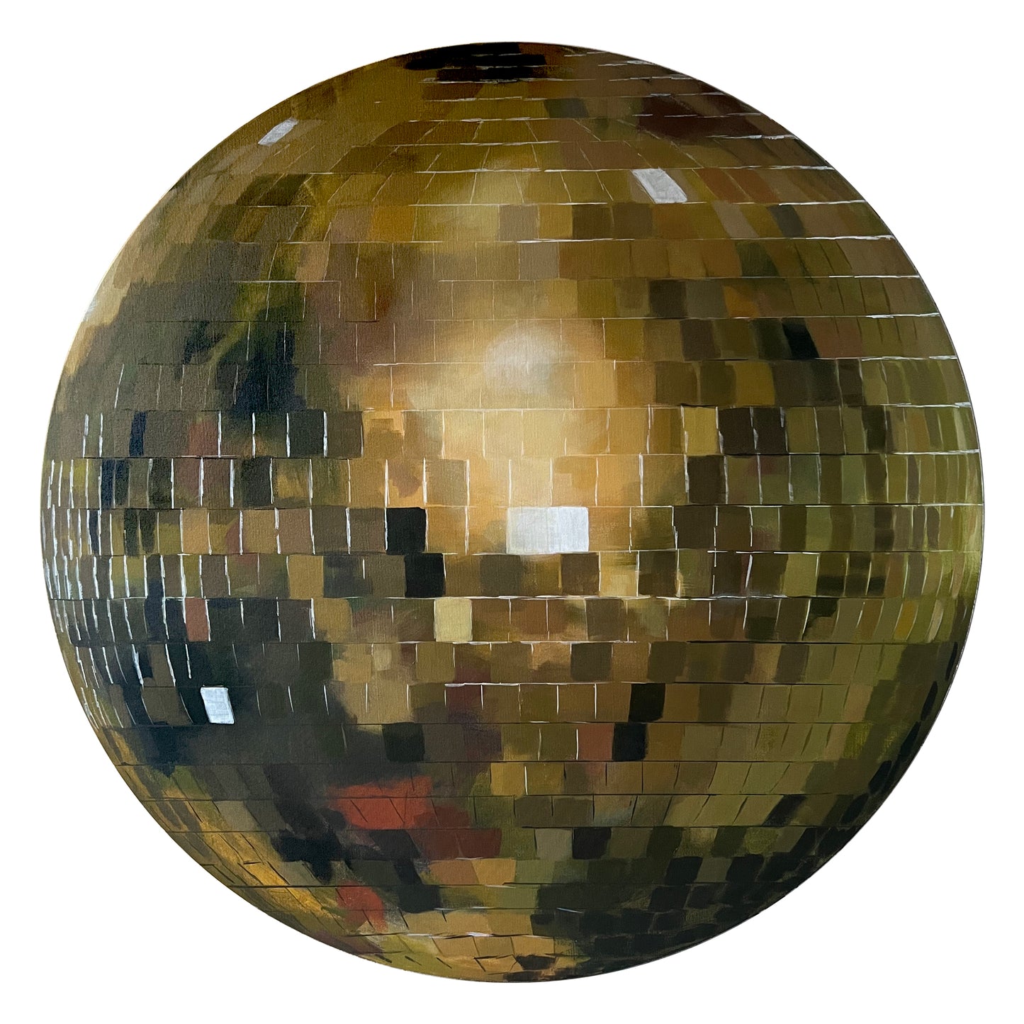 Gilded 48" Original Disco Ball Painting