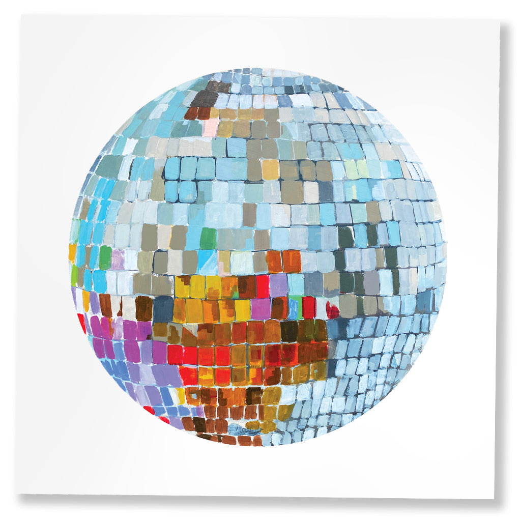 "Life of the Party" 24x24" Disco Ball Painting Paper Print