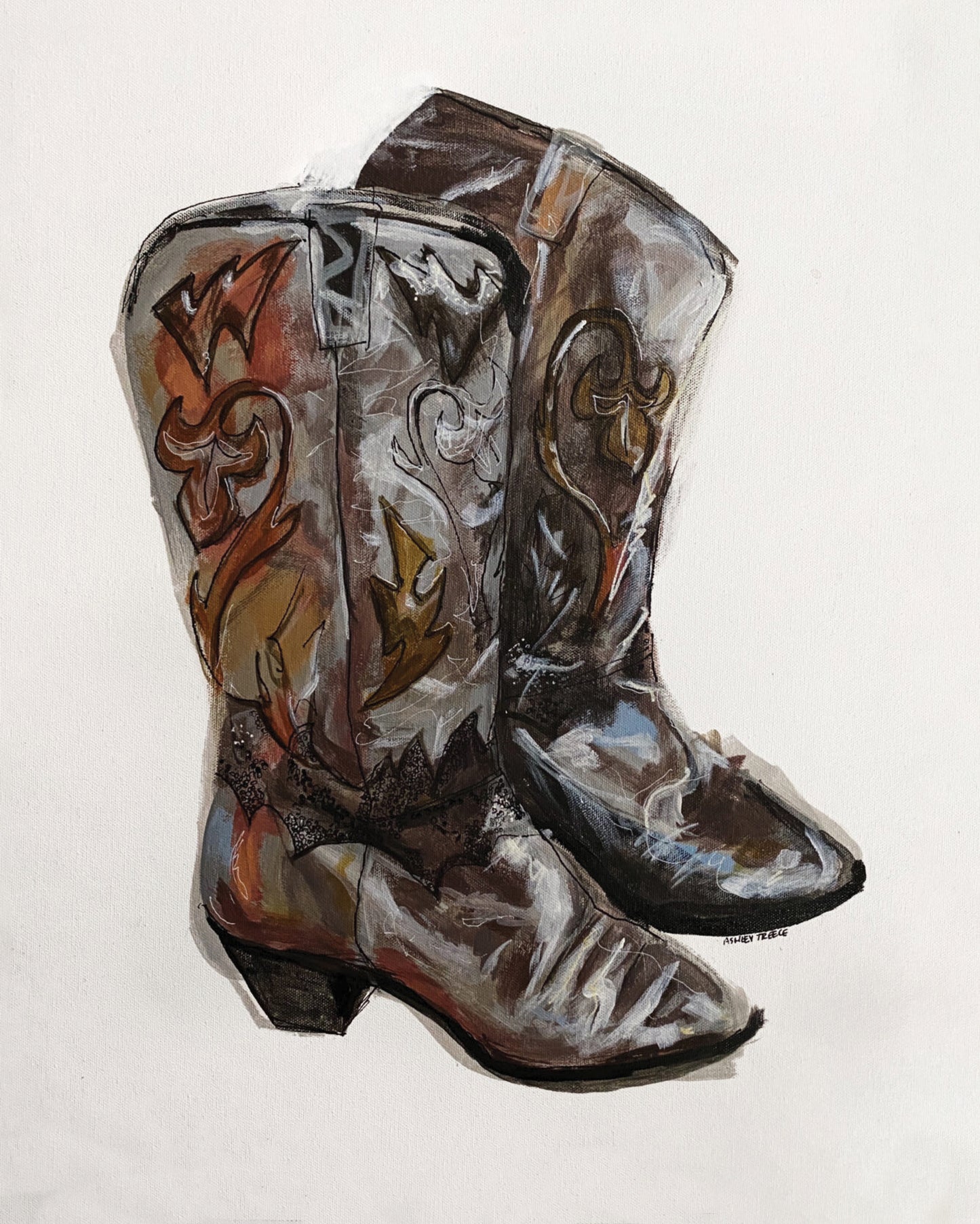 "Metallic Boots" Print