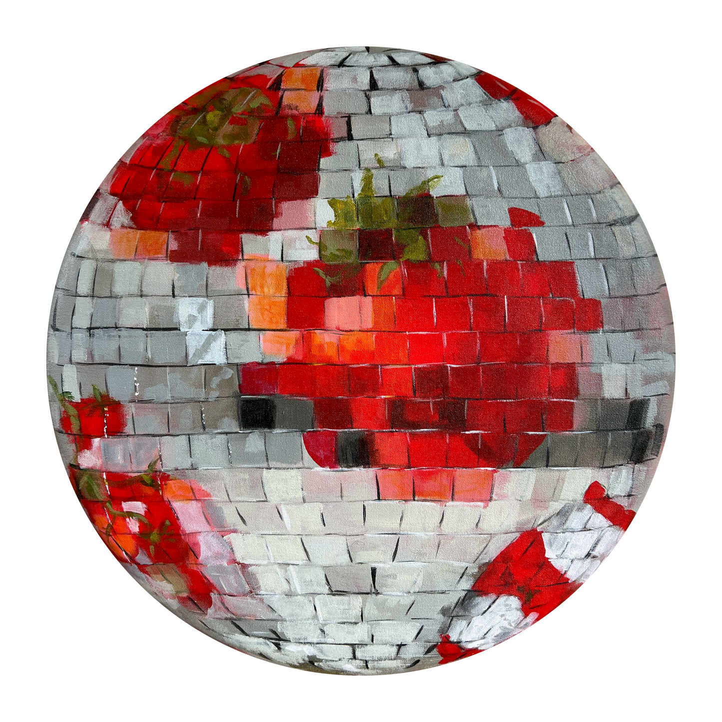 "Hot House II" Tomato Disco Ball Painting