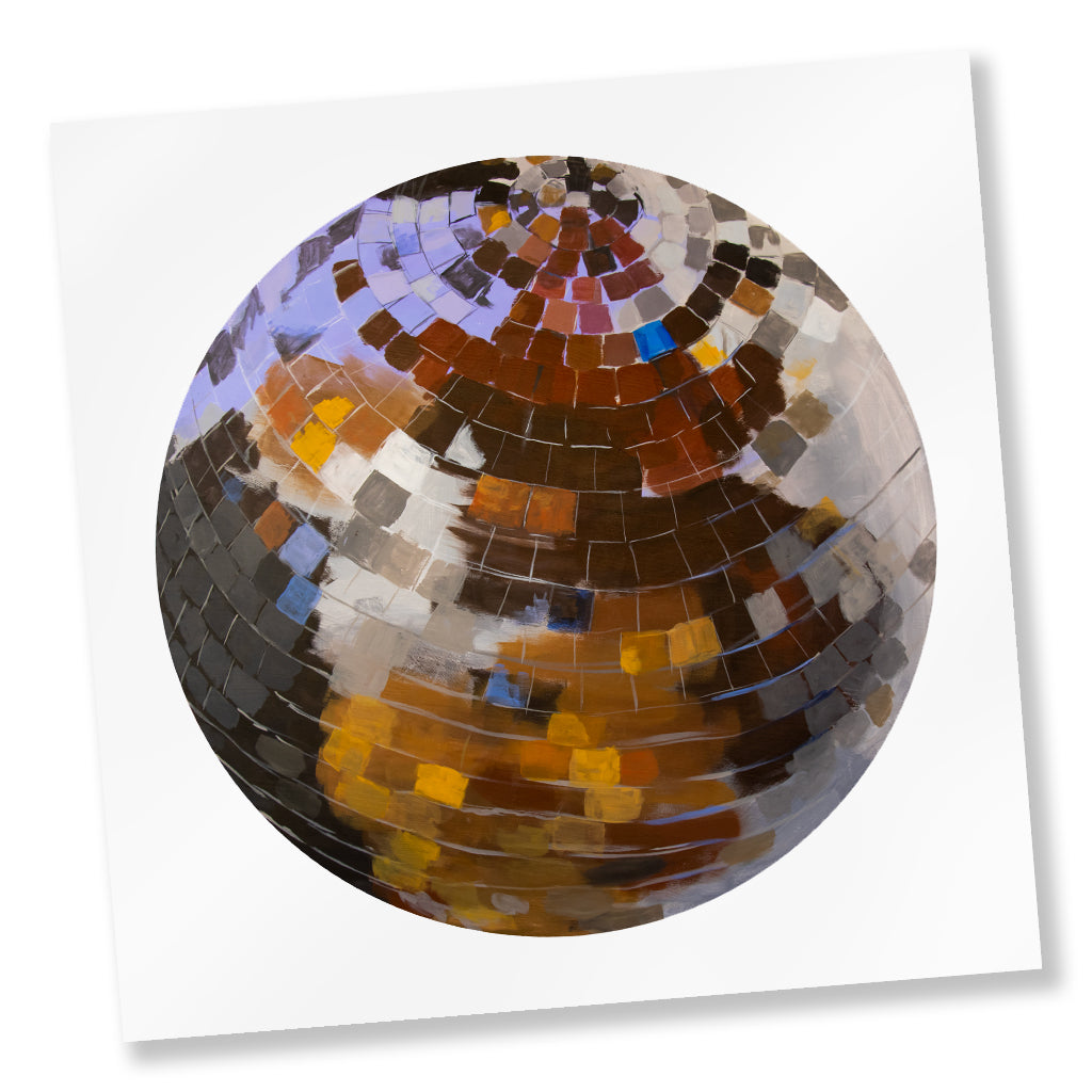 "Ultraviolet" Disco Ball Painting Paper Print